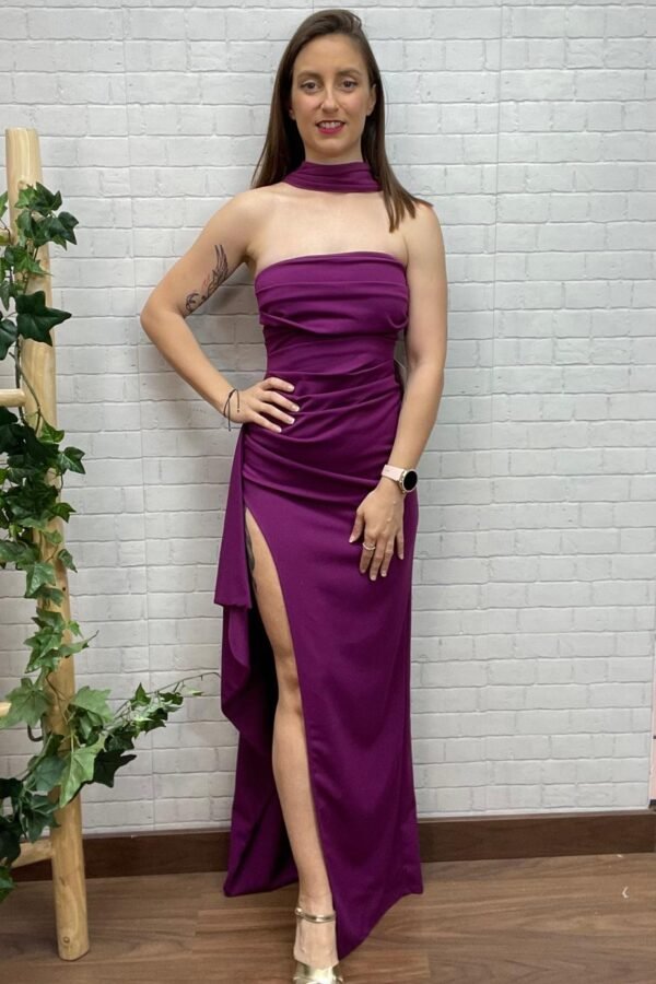 Vestido Sofia Buganvilla T-32/38 Con Foulard
