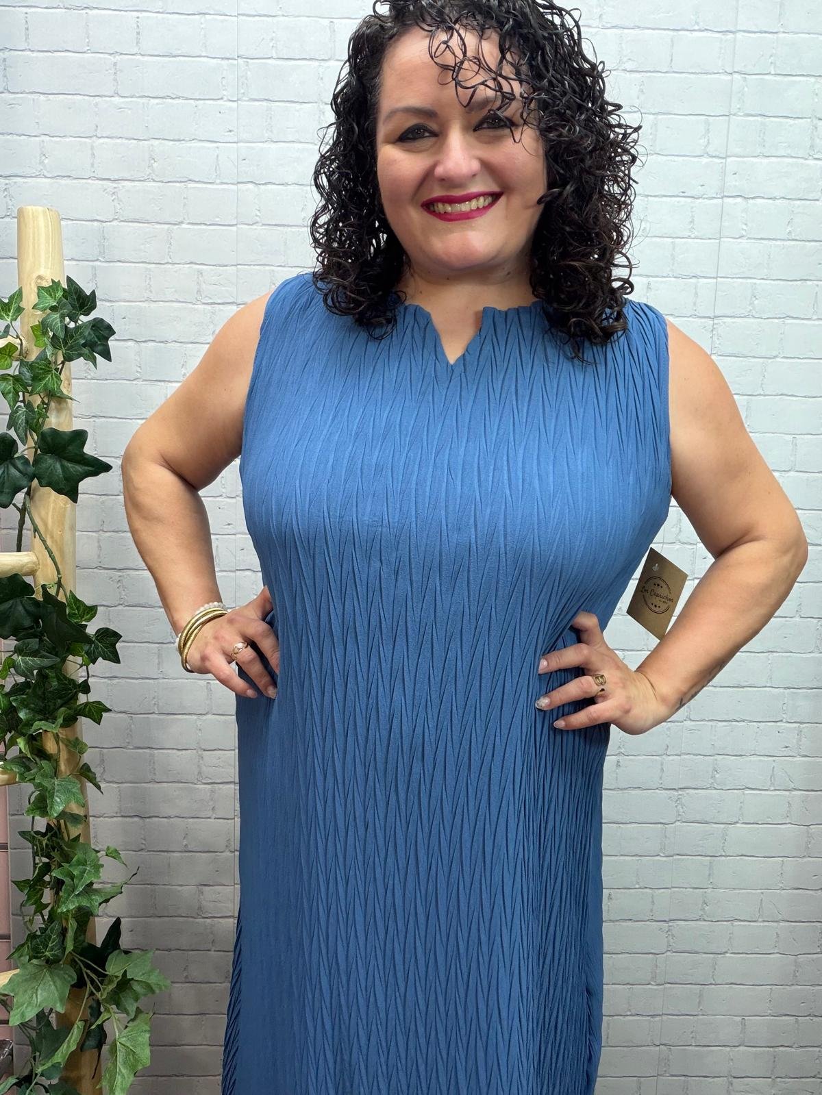 Vestido Vero Azul Moda T-46/54 Zig Zag - Imagen 2