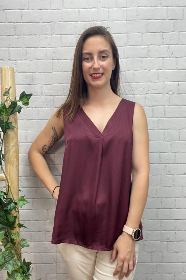 Blusa Satín GranateT-36/44 Satinada