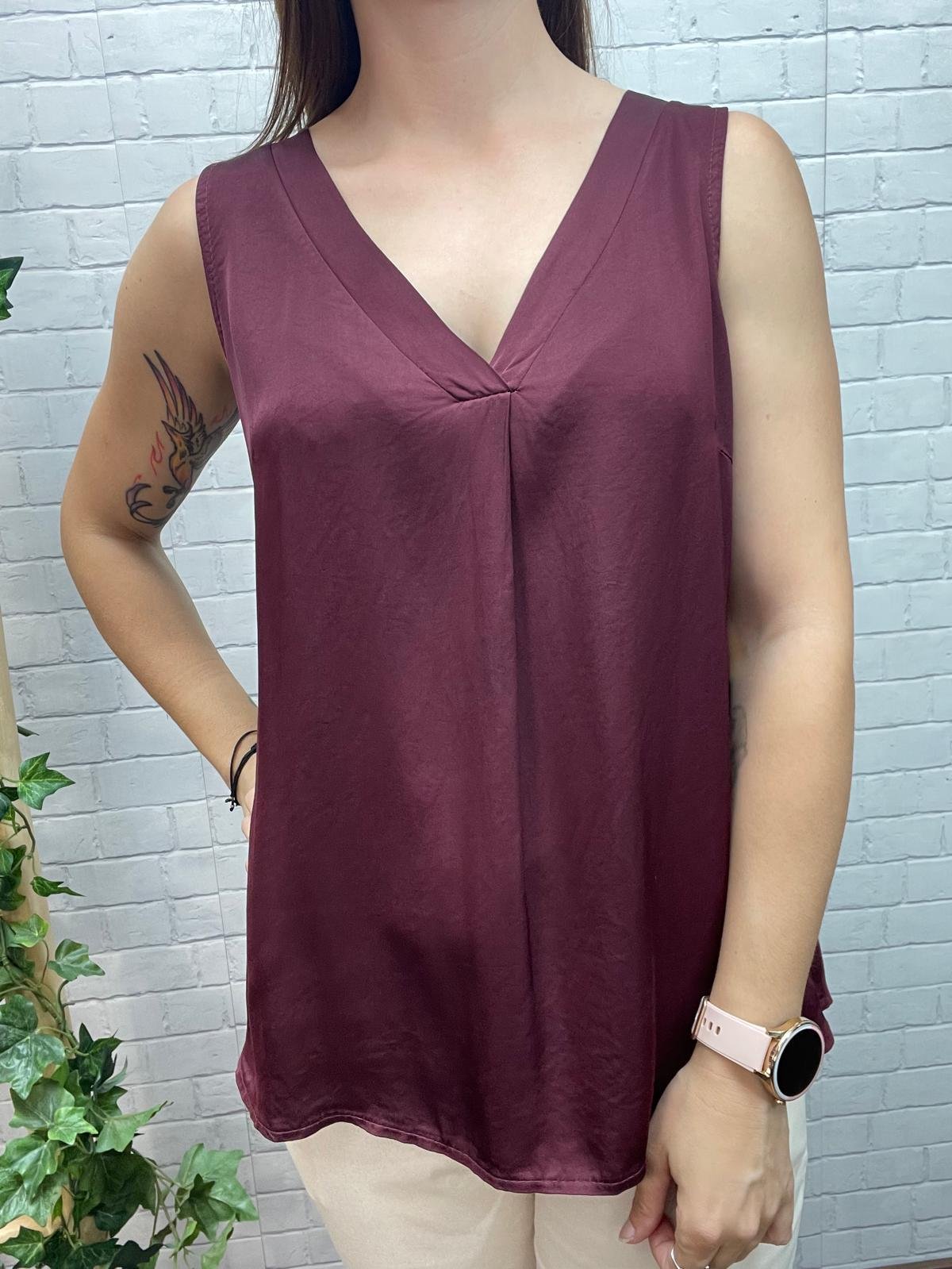 Blusa Satín GranateT-36/44 Satinada - Imagen 3