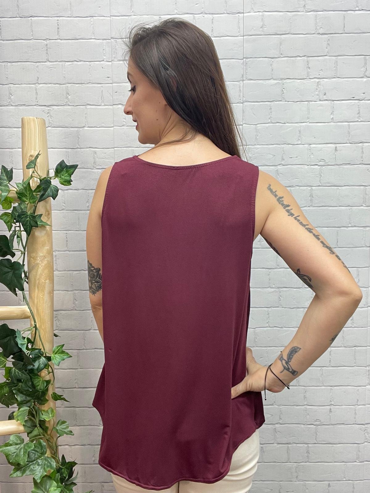 Blusa Satín GranateT-36/44 Satinada - Imagen 2