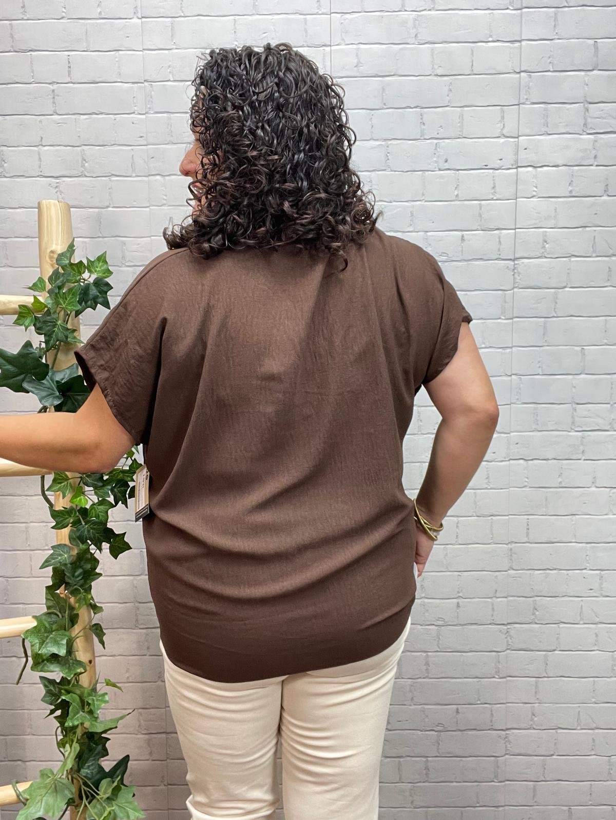 Blusa Irma Chocolate T-46/52 Con Nudo