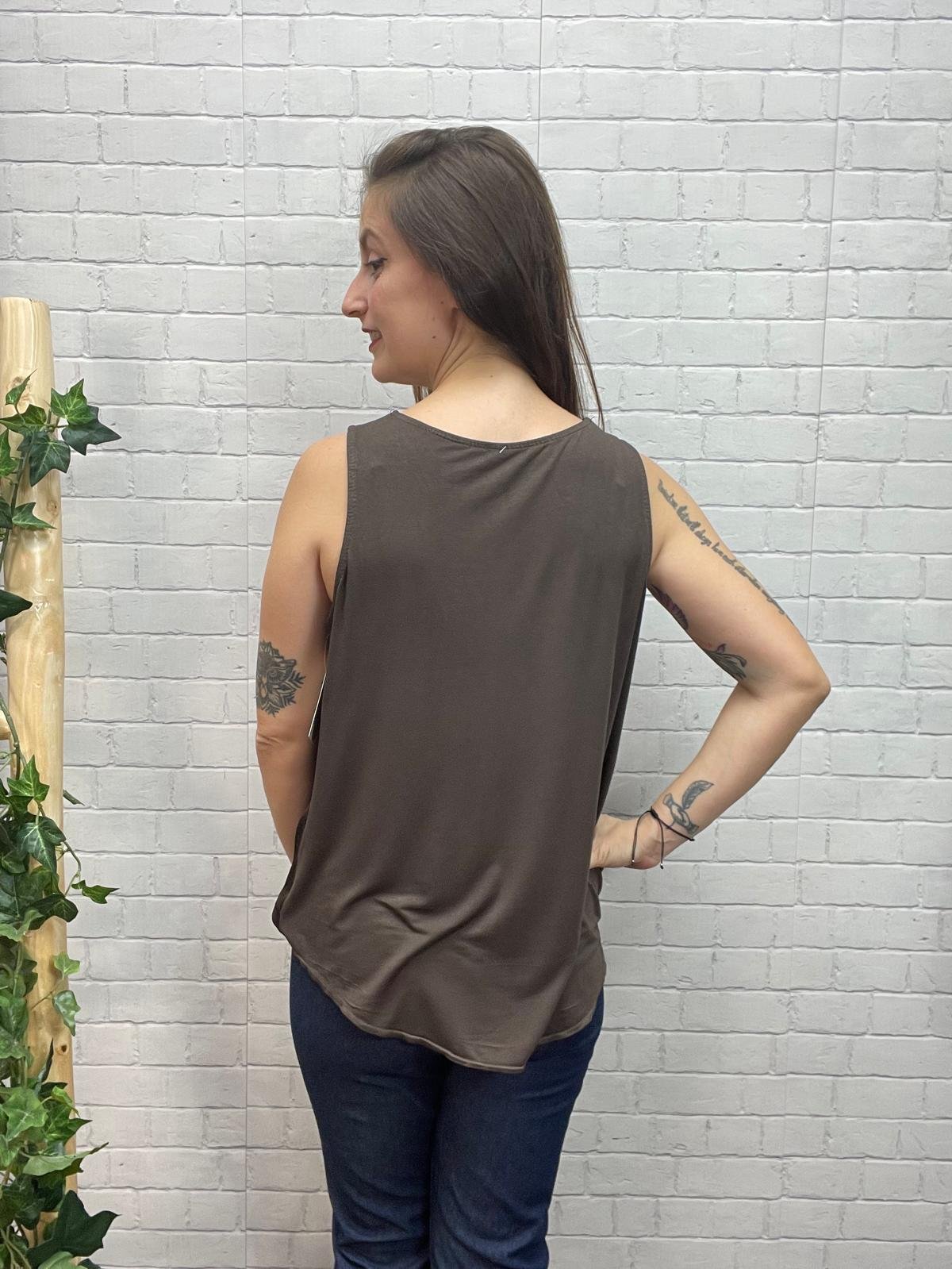 Blusa Satín Chocolate T-36/44 Satinada