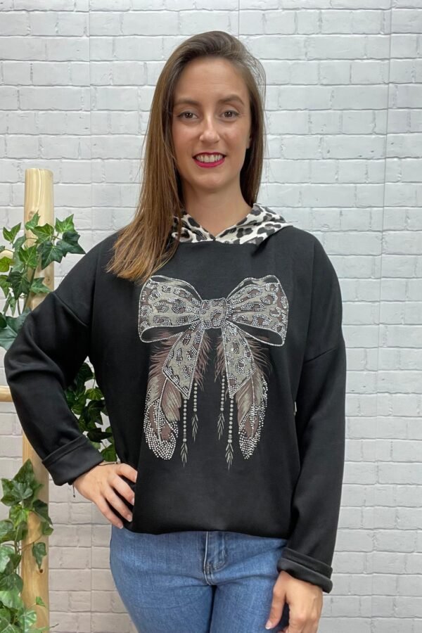 Sudadera Lazo Print Negro