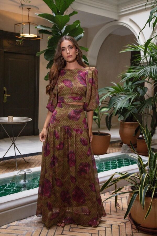 Conjunto Miel T-S/L Estampado