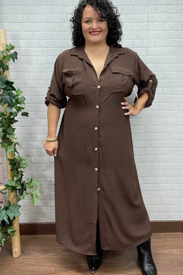 Vestido Jacoba Chocolate T-44/54 Camisero