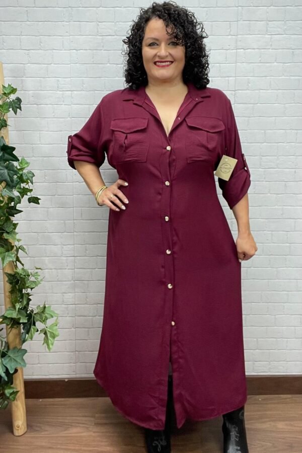 Vestido Jacoba Granate T-44/54 Camisero