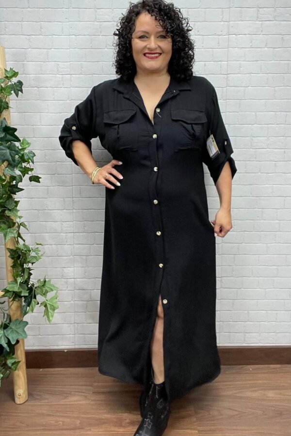 Vestido Jacoba Negro T-44/54 Camisero